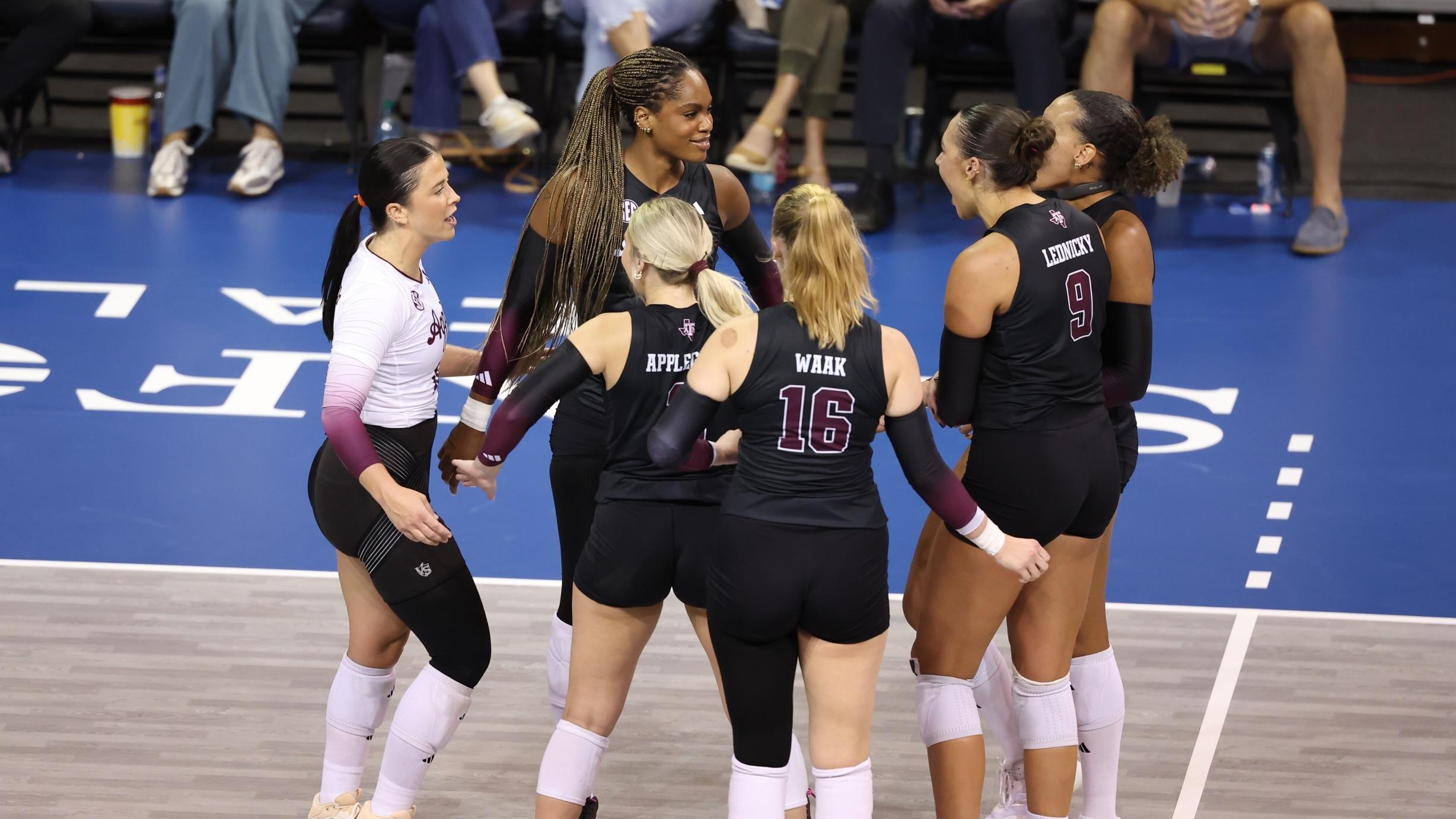 Texas A&M women's volleyball at the 2025 AVCA First Serve showcase